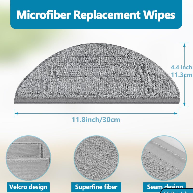 KGC 6 Pack Mop Cloth Pads Replacement for Roborock S8 Pro Ultra Robot Vacuum, Upgraded Reusable Microfiber Dual Sonic Mopping Pad Accessories - Image 5